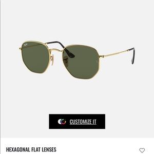 Ray Ban Hexagonal Sunglasses - Gold Rims